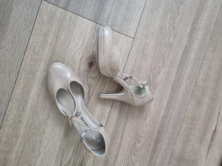 Krémové kožené lodičky tamaris 36, tamaris,36