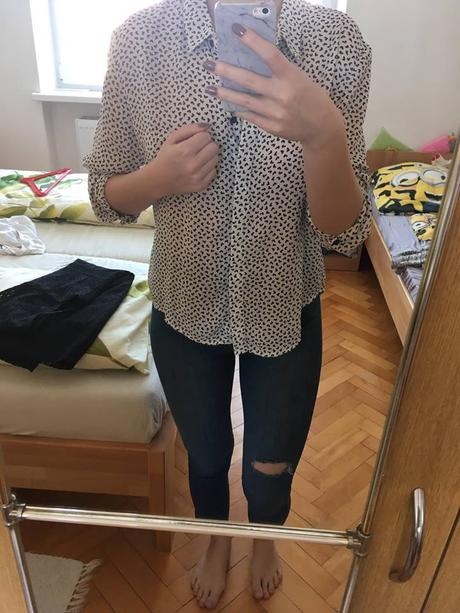 Vzorovaná blúzka, fishbone,m