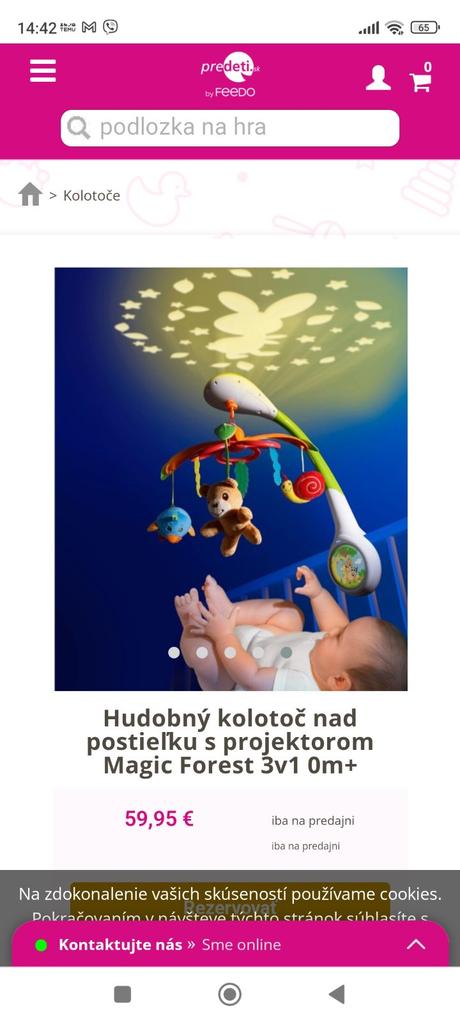 Kolotoč nad postieľku s projekciou, 