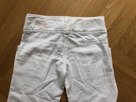 Biele ľanové nohavice, xs, amisu,xs