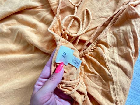 Horčicové maxi šaty na ramienka,, h&m,l