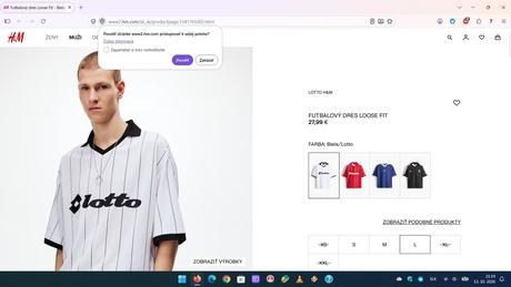 Futbalový dres lotto hm biely, h&m,l