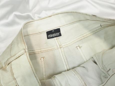 Kvalitné béžové nohavice 1982, 38