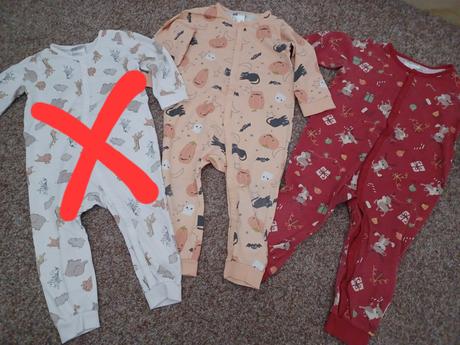 Pyžamká overaly aj vianočné, h&m,86