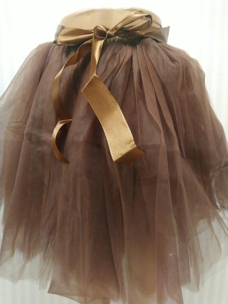 Dámska tmavo hnedá 6 vrstvová tylová sukňa, s,m,l, l / m / s