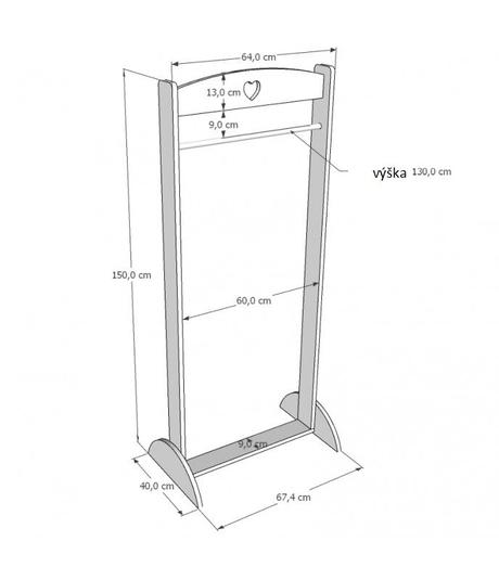 Stojaci vešiak srdce, 