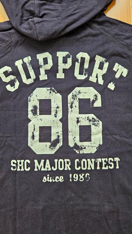 Modre tricko s kapucnou, bez rukavov, vel., s