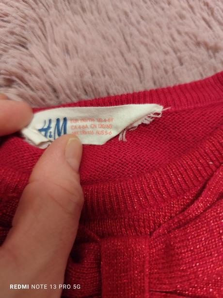 Červené pletené satyz, h&m,116