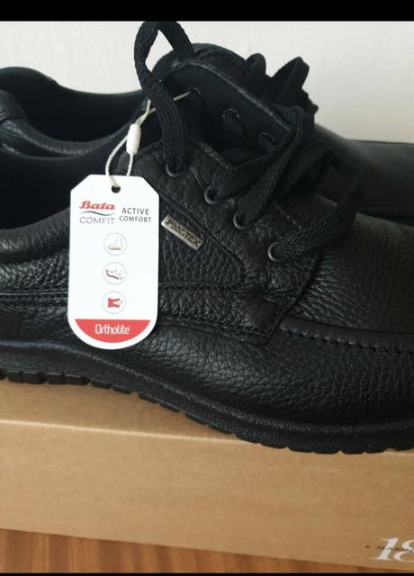 Čierne kožené topánky s membránou, baťa,45