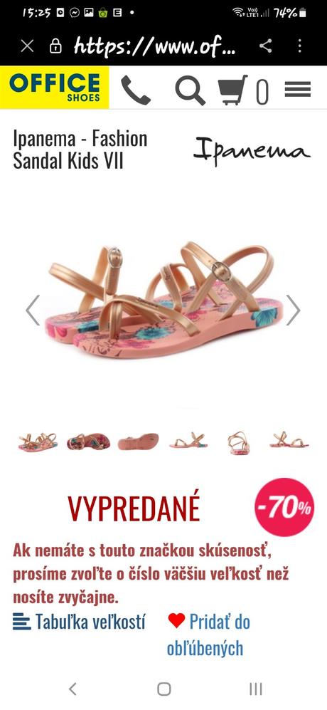 Gumené sandálky ipanema, 28