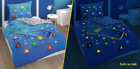 Obliečky telefón blue svietiace 140/200, 70/80, šírka (cm): 140,dĺžka (cm): 200