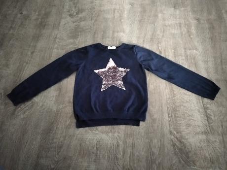 Svetrík s trblietkami, h&m,122