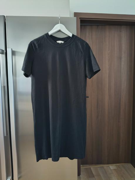 H&m voľné tričkové midi šaty m-l, h&m,m