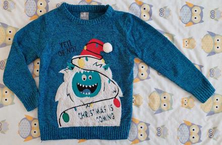 Vianočný svetrík s yetim zn.george veľ.122-128, 122