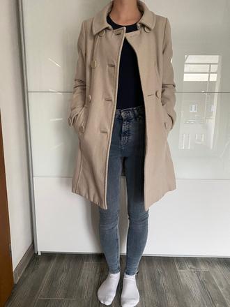 Maslový vlnený kabát, h&m,34