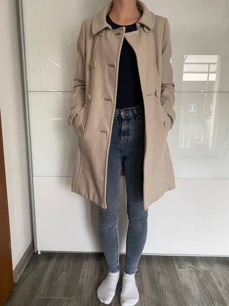 Maslový vlnený kabát, h&m,34