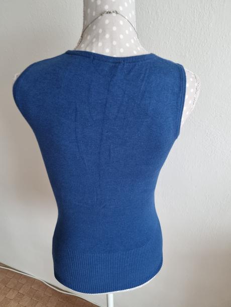 Modrá pletená vesta 38, 38