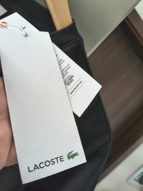 Lacoste čierne pánske bavlnené tričko m, lacoste,m