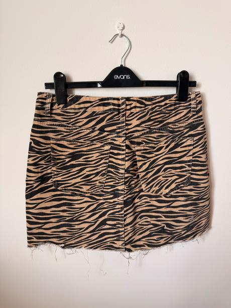 Primark zebrovana mini sukňa denimova riflova, primark,l
