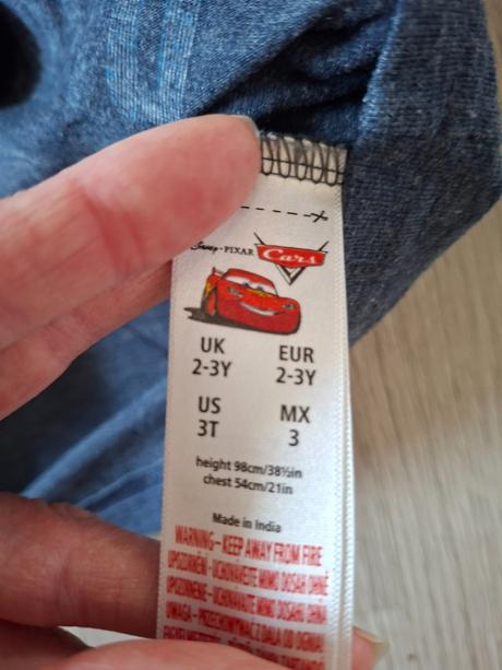 Modro-šedé tričko cars, 98