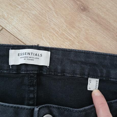 Bavlnené elastické rifle s vysokým pásom, tchibo,48