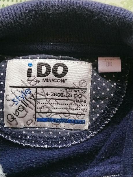 Modrá bundičková mikina, ido by miniconf, 74-80 cm, 80