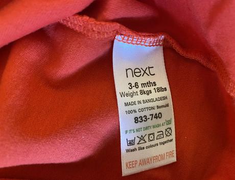 Bavlnené tričko next  v. 62/68 na 3-6 m, next,62