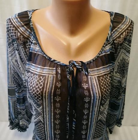 Dámsky modro čierny top, comma, xl