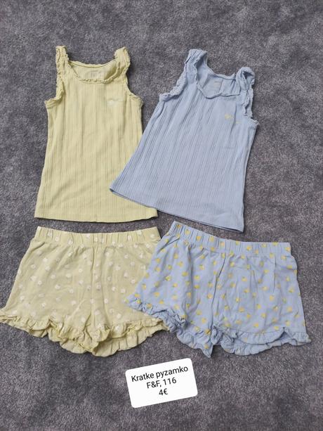 2 kratke pyzamka, f&f, 116, f&f,116