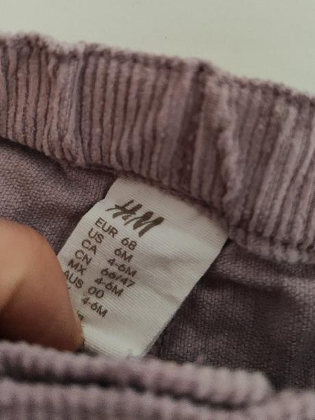 Menčestrové nohavice, h&m,68