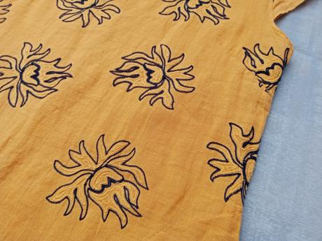 Šaty žlté s výšivkou, l