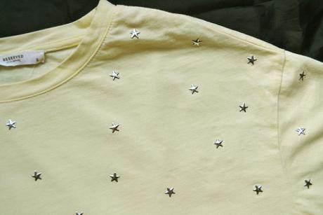 Žltý crop top s hviezdičkami reserved, reserved,s