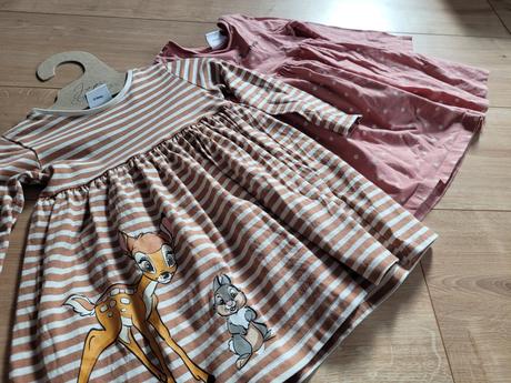 Dvoje bavlnené šaty bambi, disney,92