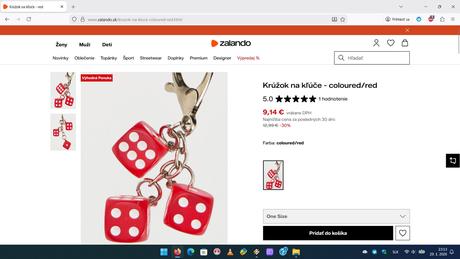 Prívesok na kľúče kocky/dice červený, 