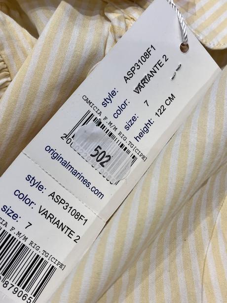 Dievčenská pásikavá košeľa s volánom (7 r.), original marines,122