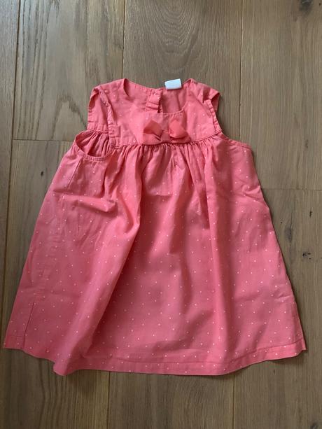 Lososové šaty s bodkami, h&m,80