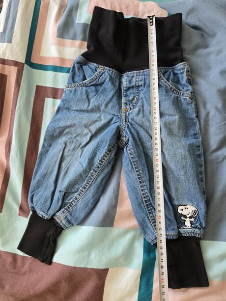 Zateplené nohavice- rifle, h&m,80