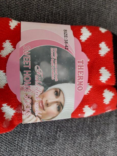 Vlnené vianočné termo ponožky, 39 / 40