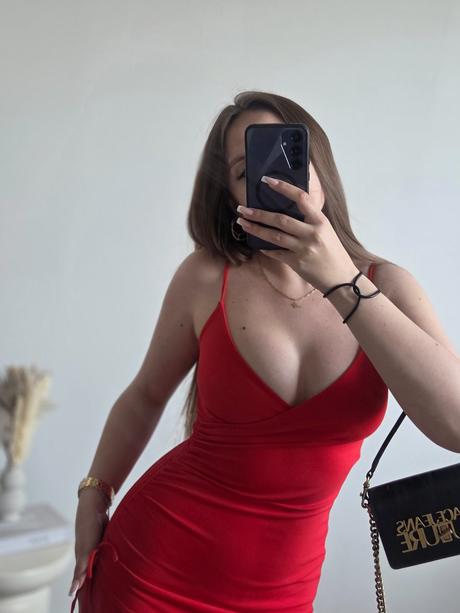 Červené mini šaty 34, h&m,34