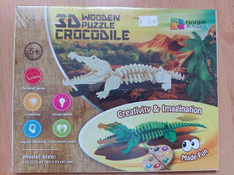 3d drevene puzzle krokodil, 