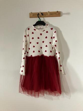 Šaty s dlhými rukávmi a tylovou sukňou, lindex,122
