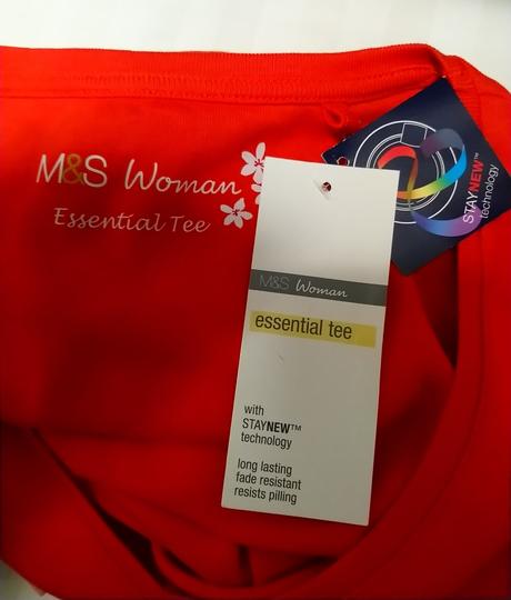 Dámsky červený bavlnený top, marks & spencer, marks & spencer,l
