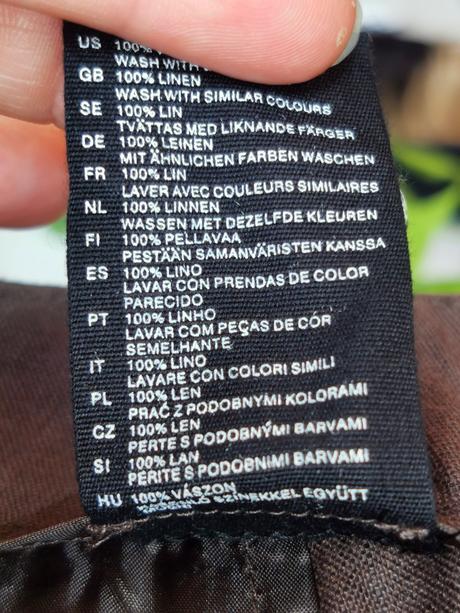 Ľanové nohavice s mašličkou na pásci, h&m,36