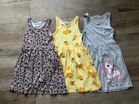 Letné šaty 3ks, h&m,122