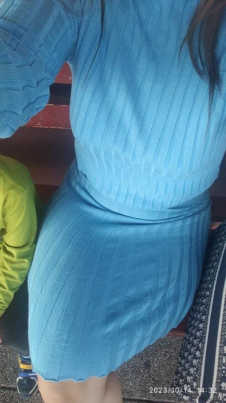 Sukna a upletovy top komplet, s