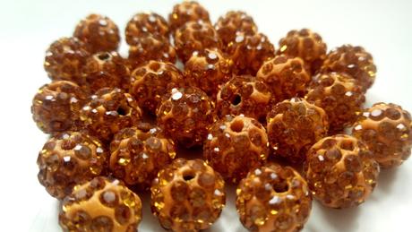 Korálky shamballa - smoked topaz 10 mm, 