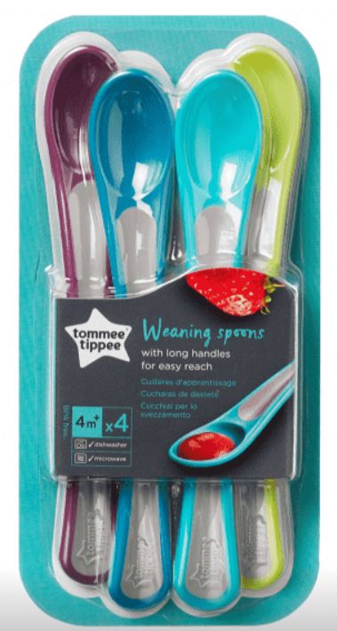 Tommee tippee lyžičky pre najmenších 4 m +, 4 ks,