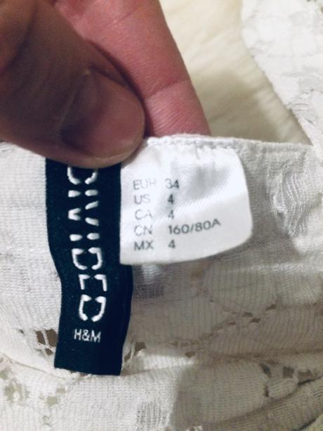 Tielko z bielej cipky, h&m,34