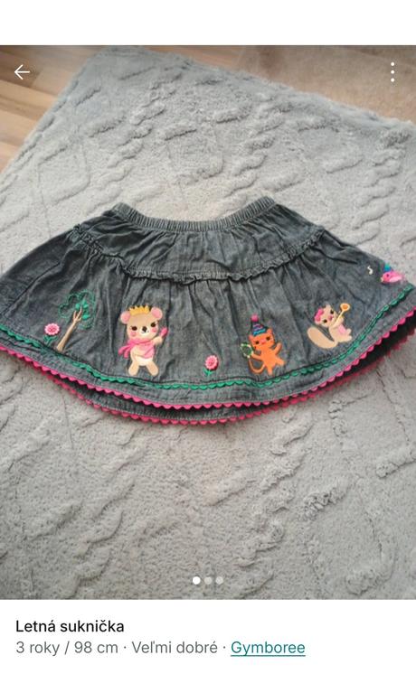 Ľahká bavlnená sukňa, gymboree,98