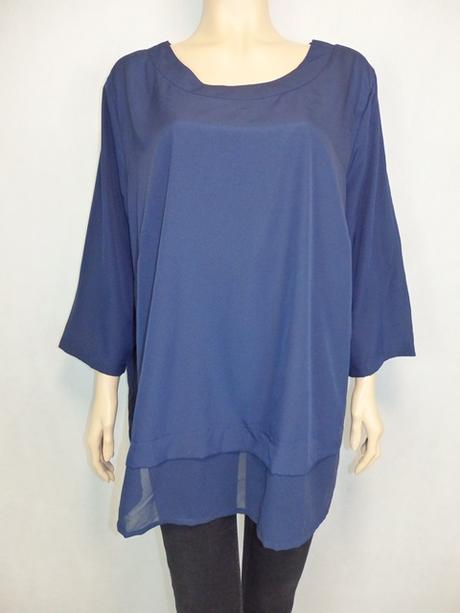 Kvalitná tmavomodrá tunika, 54